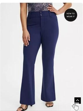 NWT Classic Navy (Peacoat) Trouser Bootcut Ponte Pants- Size 22R